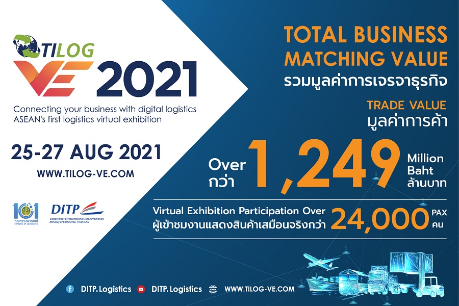 พาณิชย์ สร้างรายได้ภาคธุรกิจโลจิสติกส์ไทย TILOG Virtual Exhibition 2021 สำเร็จเกินคาด